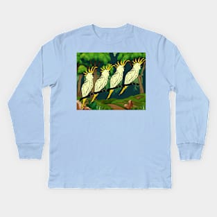 Colorful Cockatoo Bird Parrot Kids Long Sleeve T-Shirt